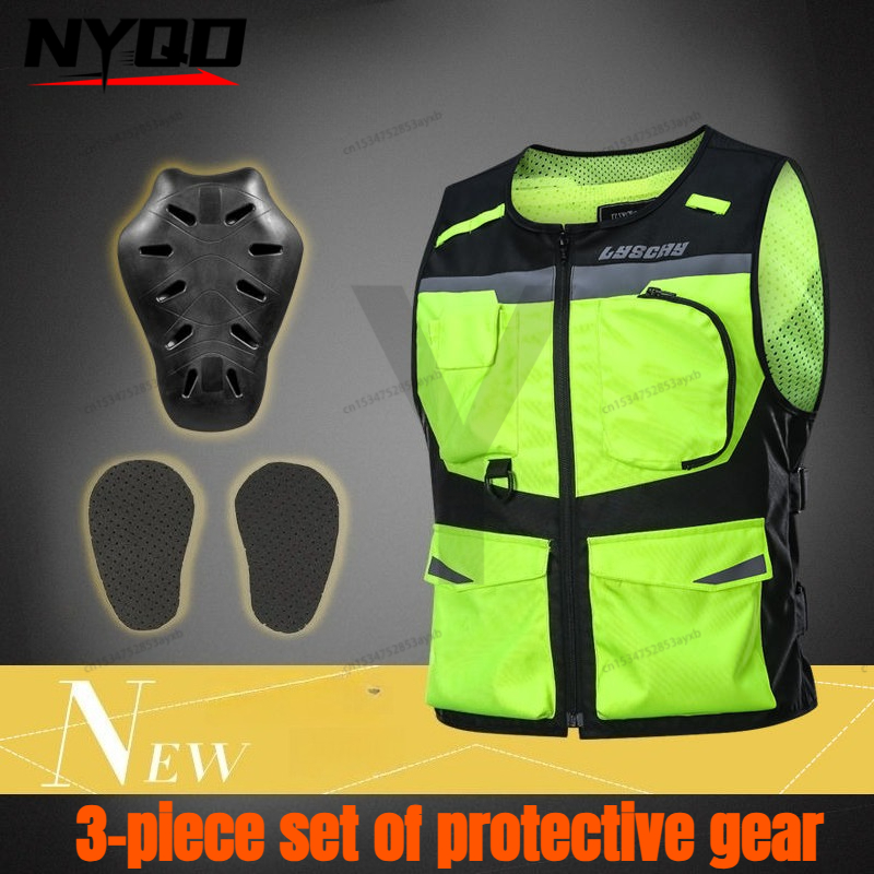 Motorcycle Gear Xl - LYSCHY Motorcycle Vest Removable protective gear